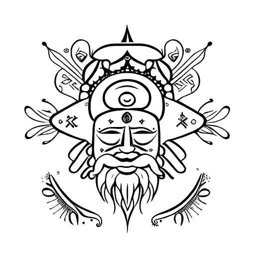 corona de obatala tattoo design idea