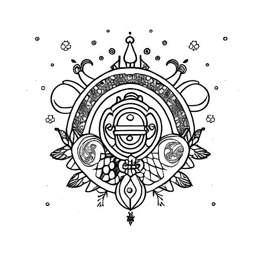 corona de obatala para mujer con mariposas tattoo design idea