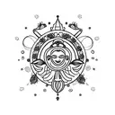 corona de obatala para mujer con mariposas tattoo design idea