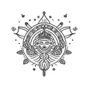 corona de obatala para mujer con mariposas tattoo design idea