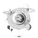 solar system tattoo design idea