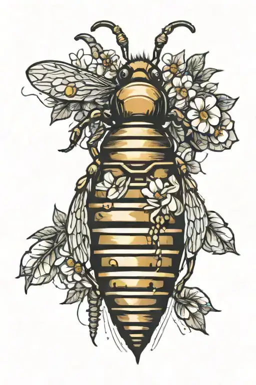 beehive tattoo design idea