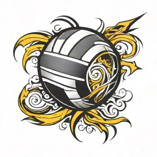 volleyball ball tribal design tattoo design idea