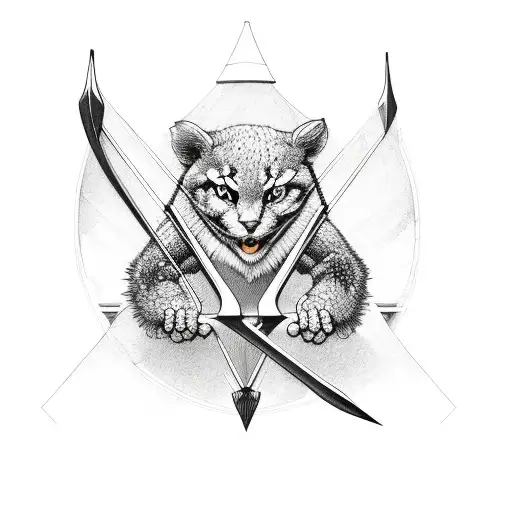 bow and arrow tattoo design idea