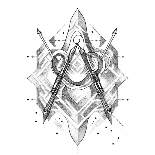 bow and arrow tattoo design idea