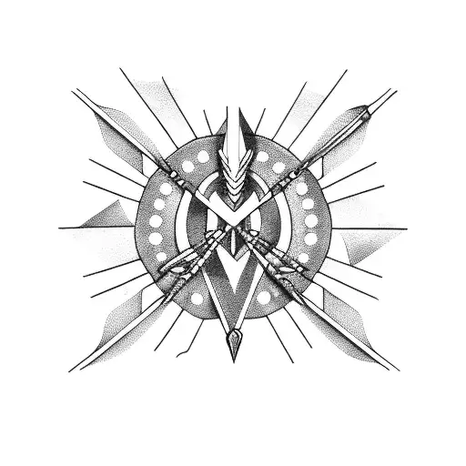 bow and arrow tattoo design idea
