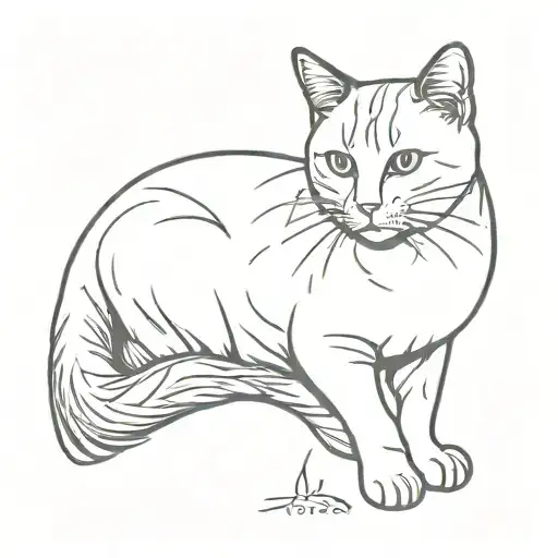 calico cat tattoo design idea