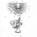 Moon Pressence and Amygdala tattoo design idea