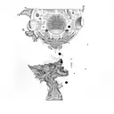 Moon Pressence and Amygdala tattoo design idea
