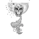 Moon Pressence and Amygdala tattoo design idea