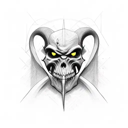 executioner face tattoo design idea
