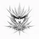Chest tattoo design, man made from ice, with a young spiky blond hair sorcerer, a blue Wren , blue feather stars and blu tattoo design idea