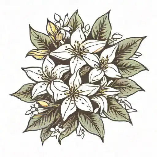 star Jasmine flower tattoo design idea