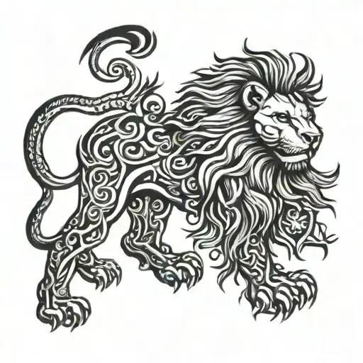 chelsea fc lion standing tattoo design idea