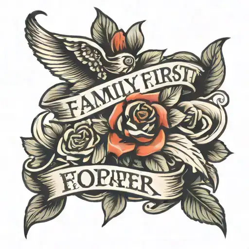 Family First Family Forever tattoo design idea