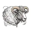 Black sheep head tattoo design idea