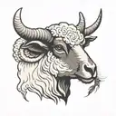 Black sheep head tattoo design idea