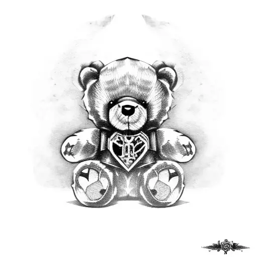 gothic teddy bear tattoo design idea