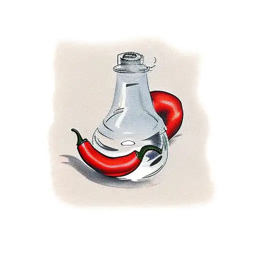 red pepper and candy tattoo design idea