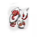 red pepper and candy tattoo design idea