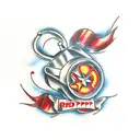 red pepper and candy tattoo design idea