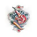 red pepper and candy tattoo design idea