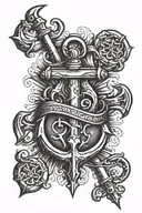 heart anchor cross tattoo design idea