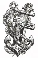 heart anchor cross tattoo design idea