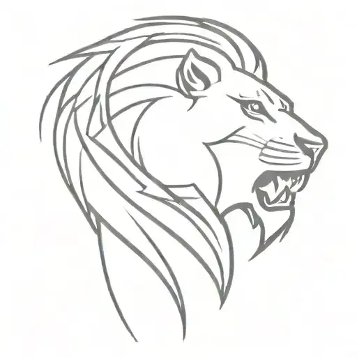 Combine the Galatasaray logo with a fierce lion design tattoo design idea