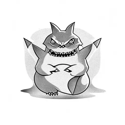 shadow gengar tattoo design idea