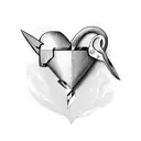 Heart being cut by scissors tattoo design idea