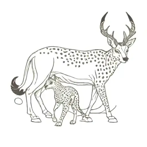 gazelle and leopard tattoo design idea
