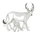 gazelle and leopard tattoo design idea