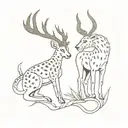 gazelle and leopard tattoo design idea