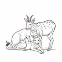 gazelle and leopard tattoo design idea