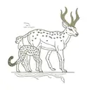 gazelle and leopard tattoo design idea