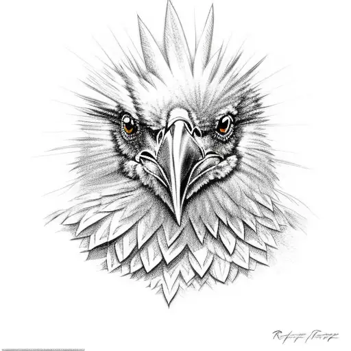 raven bird, on fire tattoo design idea
