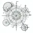 Carl Sagan’s Pulsar Map upper half tattoo design idea