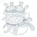 Turtles drinking crown Royale tattoo design idea