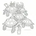 Turtles drinking crown Royale tattoo design idea