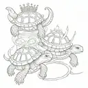 Turtles drinking crown Royale tattoo design idea