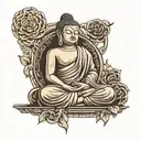 buddha sitting side tattoo design idea