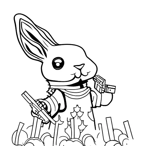  Domino , 7 , rabbit tattoo design idea