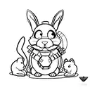  Domino , 7 , rabbit tattoo design idea