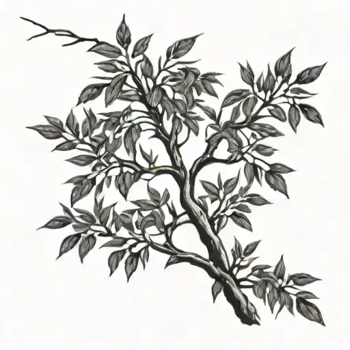 willow tree branch tattoo design idea