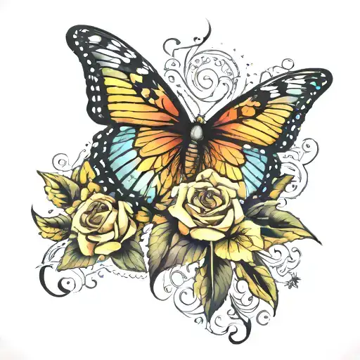 A stunning tattoo design for a 40-year-old lady, inspired by Alicia Keys' song "Brand New Me."  tattoo design idea