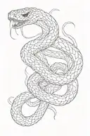 horror snake tattoo design idea