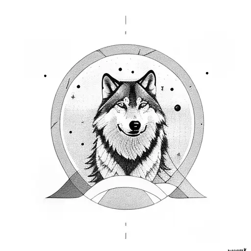 Shadows from a pack of wolves in a field  tattoo design idea