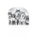 Shadows from a pack of wolves in a field  tattoo design idea