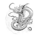 large dragon with a snake, a rabbit and a rat tattoo design idea